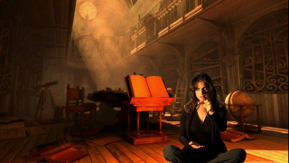 Bar-Académie, billets vidéos sur les dialogues de Platon illustration rubrique Bar-Académie, sur les dialogues de Platon, avec Personne assise en lotus dans une bibliothèque universitaire, photo montage dessin