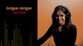 Dingue-Dingue Radio débile illustration affiche DINGUE-DINGUE Radio débile, photo Personne, femme en train de rire, humour